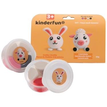 Imagem de Massa De Modelar EVA - Kit Panda E Pinguim - Brinquedo Educacional e Sensorial 60g - Com manual e passo a passo para moldar os personagens. (Coelho e Ovelha)