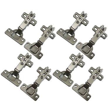 Imagem de Kit 8 Dobradiça Reta 35Mm Para Moveis Armário Caneco 4 Pares