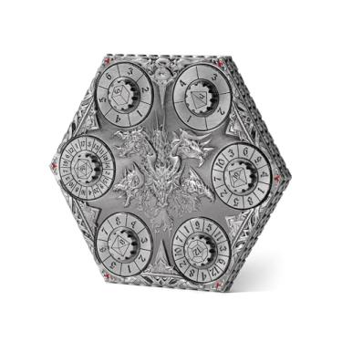 Imagem de Banloga 7 in 1 DND Spinner Dice Set Role Playing Board Games Accessories Good Choice Accessories for DM, Gamer and Collector (Ancient Silver)