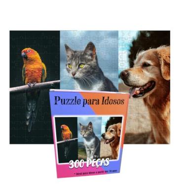 Imagem de Quebra-cabeça Olhar Animal de 300 peças em mdf