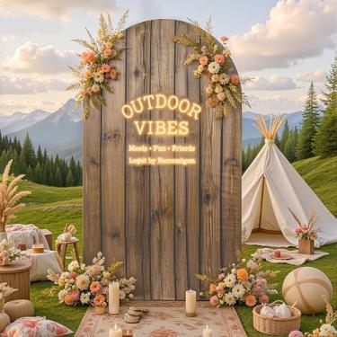 Imagem de Capa de arco de madeira, elastano de 1,8 m, cobertura de arco, cobertura de fundo de Chiara de topo redondo para fotografia, festa de aniversário, cerimônia, banquete
