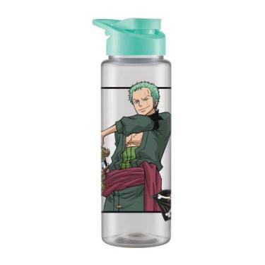 Imagem de Garrafa Squeeze Sport Transparente One Piece Zoro 750ml com Tampa Prát
