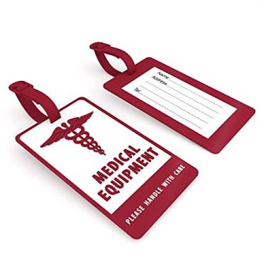 Imagem de Medical Luggage Tag - ConnectOne CPAP Luggage Tag - Medical ID Alert Tag for Carry On & Supply Bag - Travel Essentials Medical Equipment Tag for CPAP (Red, 2 Pack)