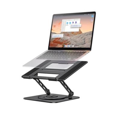 Imagem de MCHOSE Suporte de laptop para mesa, suporte ergonômico para laptop com base giratória de 360°, suporte dobrável para notebook compatível com MacBook Air Pro, Dell XPS, mais laptops de 10 a 15