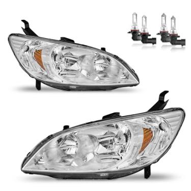 Imagem de Vizotae Conjunto de faróis para Honda Civic 2/4 portas 2004-2005, farol alto/baixo com lâmpadas, lado do motorista e do passageiro