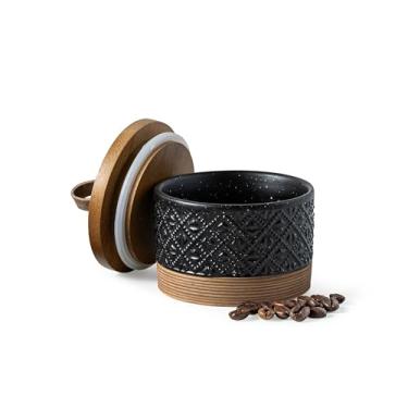 Imagem de Miamolo Mini frascos de cerâmica com tampa hermética, recipiente de café, pote de armazenamento de alimentos de cozinha com tampa para saquinho de chá de açúcar e especiarias, potes decorativos