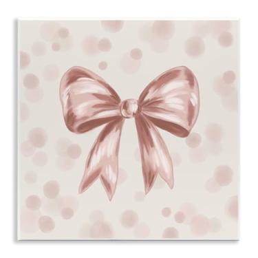 Imagem de Stupell Industries Arte de placa de parede Sweetest Bow on Dots, design por Kristen Dalpiaz, 12 x 12