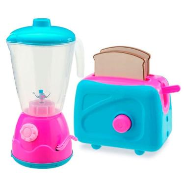 Imagem de Kit Mini Brinquedo Cozinha Microondas E Torradeira