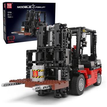 Imagem de Kit de Construção Empilhadeira com 1719 Peças para Crianças e Adultos, Mould King, Vermelha