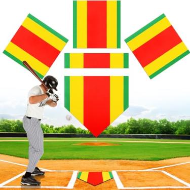 Imagem de TOBWOLF Conjunto de base de 5 peças de beisebol e softball, placa de beisebol de 43 cm, 3 bases de arremesso, 1 placa inicial 1 borracha de arremesso para prática de kickball, softball, quintal