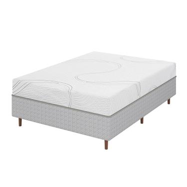 Imagem de Colchão Bartira Viena Casal + Cama Box Casal Umaflex Loreto Cinza