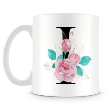 Imagem de Caneca Personalizada Letra I em Porcelana Branca com Estampa Bem Estar