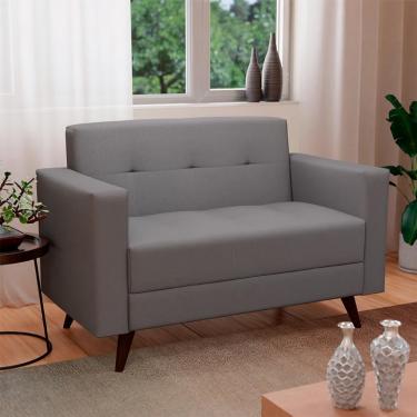 Imagem de Sofá 2 Lugares Vitrola Suede Cinza 123 cm