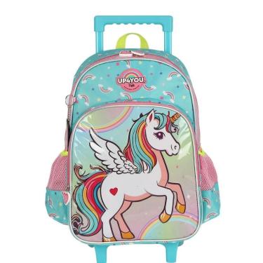 Imagem de Mochila de Rodinhas Sem Alça Luxcel Up4You Unicórnio Verde
