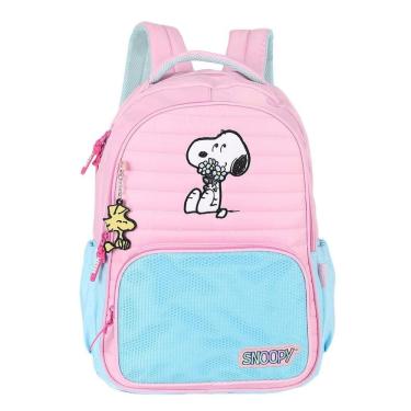 Imagem de Mochila de Costas Luxcel Snoopy Rosa e Azul