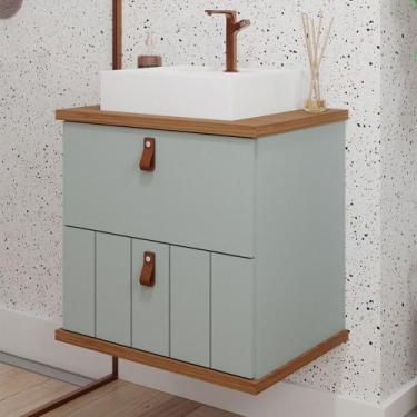 Imagem de Armário de Banheiro Milano 60 Cm 1 Porta e 1 Gaveta 100% Mdf Pistache/