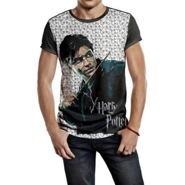 Imagem de Camiseta Masculina Harry Potter Full Print Ref:390 - smoke, Preto, G