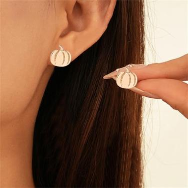 Imagem de Brincos femininos de abóbora para Halloween, pequeno, outono, outono, tema de Ação de Graças, bijuteria, Middle, Liga de aço, Sem pedra preciosa