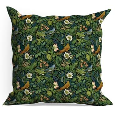 Imagem de Capas de almofada de flores, pacote com 18 x 18, capas de almofada floral retrô para sala de estar, casa de fazenda, cadeira, sofá-cama, decoração de assento de carro, almofada estética