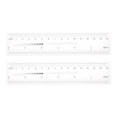Imagem de Generic 2 réguas flexíveis de filme de 15 cm escala de 0,1 mm PET plástico dobrável régua reta calibração réguas macias ferramenta de medição para fábrica, transparente