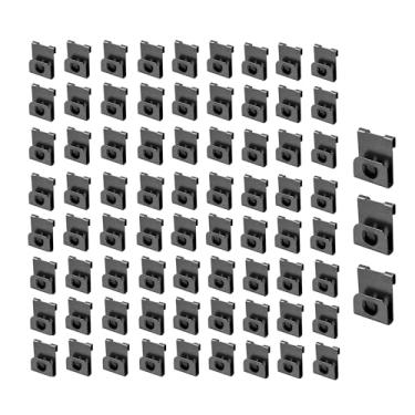 Imagem de 75 peças de ganchos pretos para porta-retratos - Ganchos pequenos de metal para pendurar arte de parede, molduras, espelhos e decoração de casa - Ganchos em S de aço durável com revestimento