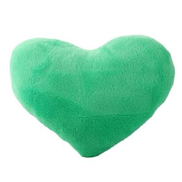 Imagem de Almofada de presente de pelúcia macia doméstica colorida multiuso em forma de coração (verde)
