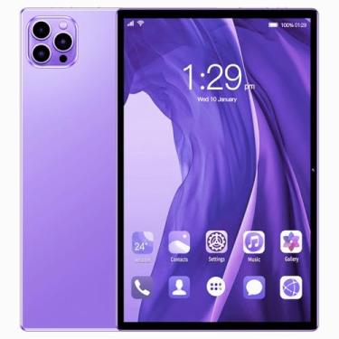Imagem de Tablet V62 10.1" FHD Android 12, MTK6797, Câmera 24MP, Bateria 8000mAh – Modelos com 6GB, 8GB, 12GB RAM e até 512GB – Sem Marca – Com Tela Full HD (Lilas, 8+128)
