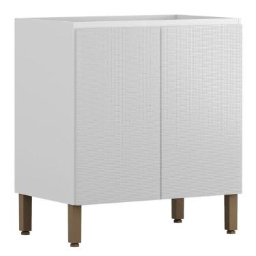 Imagem de Balcão Sem Tampo Art 80 Cm 2 Portas Kit`s Paraná Cor:branco ártico