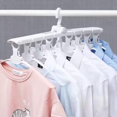 Imagem de Cabide Organizador Mágico 8 Em 1 Triplica Guarda Roupa Multiplica Espaço Giratório Multifuncional Dobrável Cabideiro Arara