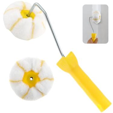 Imagem de Kit de rolo de pintura de canto eficiente ferramenta de rolo de canto de drywall profissional rolo de pintura de canto fácil de limpar ferramenta de pintura de canto para paredes de canto, pintura de