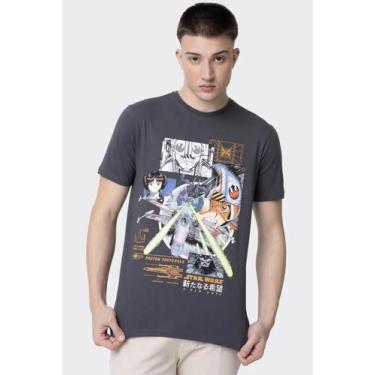 Imagem de Camiseta Unissex Star Wars Mangá X-wing - PITICAS, G, Cinza