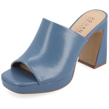 Imagem de Journee Collection Womens Ezzlynn Platform Heel with Open Toe and Slip On Heel, Blue, 8