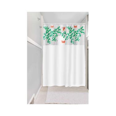 Imagem de Cortina Plast-Leo para Box com Visor Estampado Avenca