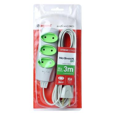 Imagem de Extensao Noshock 90 Pl 2x0,75 2p 10a Cinza 3 Metros Dn1469