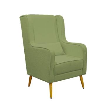 Imagem de Poltrona De Amamentação Pé Palito Eduarda Com Puff Boucle Verde