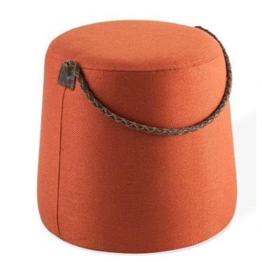 Imagem de Puff Estofado Redondo Terracota 0,45x0,45 Diâmetro Orgânico Trento