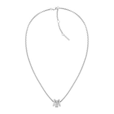 Imagem de Calvin Klein Colar feminino com pingente de aço inoxidável e cristal, cor: prata (modelo: 35000364), Standard, Aço inoxidável, Sem Pedra Preciosa