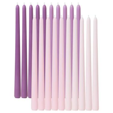 Imagem de Velas Cónicas Viyffo Púrpura 30 cm Juego de 20 Sin Aroma y Sin Humo
