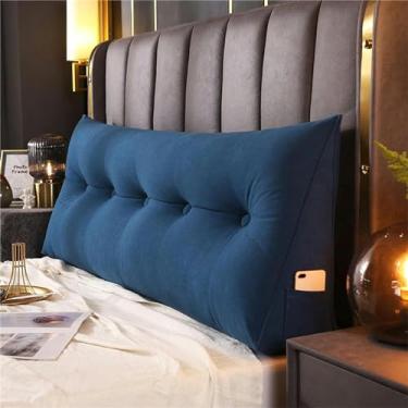 Imagem de Almofada triangular grande de leitura, cabeceira de dormitório, encosto de cama, suporte de posicionamento para encosto, almofada de descanso de cama com capa removível, tamanho casal