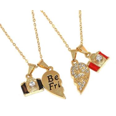 Imagem de Colar Amizade Self Amiga Best Friends Folheado Ouro 18k - Milena Folhe