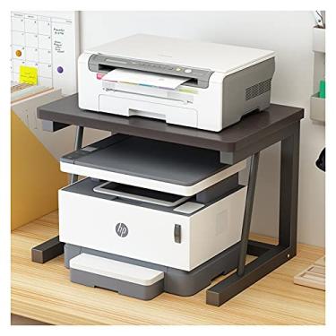 Imagem de Suporte para impressora, suporte de flores, suporte de cozinha, prateleira de mesa com armário de armazenamento, escritório, casa, mesa, mesa, impressora, escritório, organização, mesa, impressora