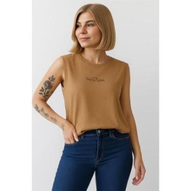 Imagem de T-Shirt Feminina Sem Cava Polo Wear Bege Medio-Feminino