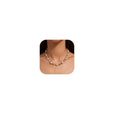 Imagem de Gargantilha feminina de margarida e pérola, colorido, margarida, strass, flor, sol, rosa, grossa, delicada, elegante, joias presentes, Large, Zinco, Sem Pedra Preciosa