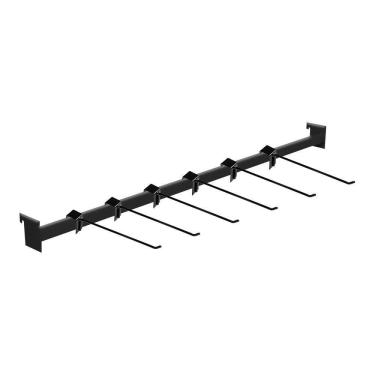 Imagem de Régua Para Gondola 91Cm + 6 Ganchos Simples Preto New Plus