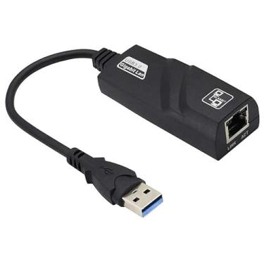 Imagem de Adaptador Rede Lan USB 3.0 Ethernet RJ45 Gigabit 10/100/1000 Mbps Plug and Play