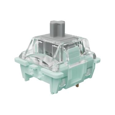 Imagem de Interruptores pré-lubrificados de mola de dois estágios da série Jade da Gateron V3 Pro, interruptores lineares/RGB/LED de 3 pinos 45gf para teclado mecânico (prata V3 Pro, 108 peças)