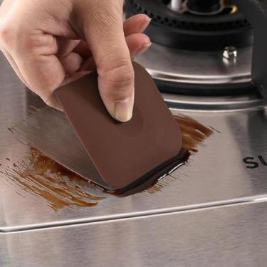 Imagem de Conjunto de 10 espátulas de plástico, raspadores de pratos de plástico, ferramentas de limpeza resistentes a arranhões para panelas e frigideiras