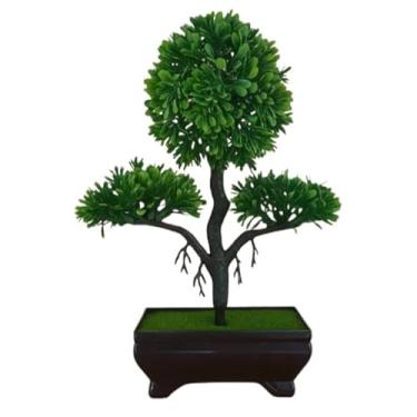 Imagem de Bonsai De Pinheiro Artificial — Ideal Para DecoraçãO De Interiores(FEICIDADE VASO ESCURO)