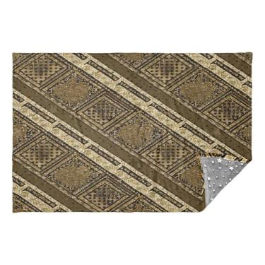 Imagem de CEBUGI Cobertor de travesseiro de padrão retrô 2 em 1 aconchegante, cobertor de viagem de flanela com bolsa macia 165 x 139 cm, fronha para viagens de trem de avião