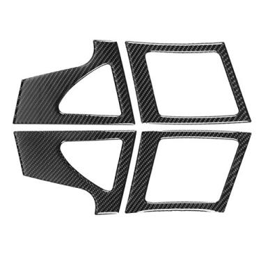 Imagem de aqxreight 4 Peças Tampa de Ventilação de Ar do Painel Saída de Fibra de Carbono Guarnição Esquerda/direita Adequada para Lancer 2008-2016 Textura Antiultravioleta e Propriedades Fibra de Ar do